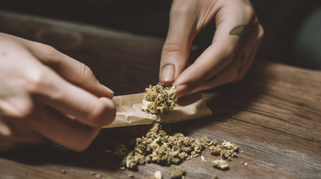 a man rolling a joint 