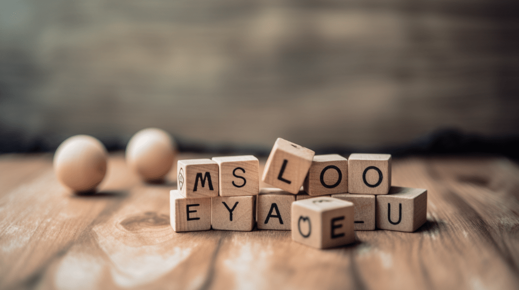 wooden blocks with letters